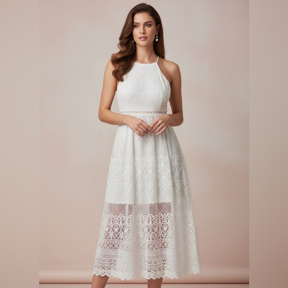 Hollister Cream Lace Dress